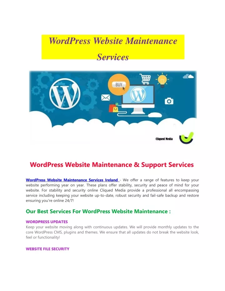 wordpress website maintenance services