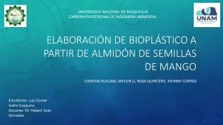 Elaboración de bioplastico a partir de almidón de semillas de mango