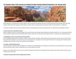 11 Travelers Share Their Secrets on Finding The Best Vacation Rental Properties in St. George Utah