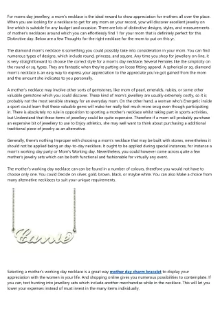 for moms day jewellery a mom s necklace