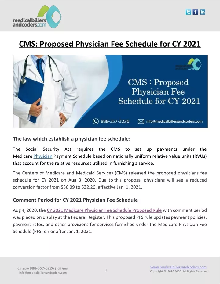 cms proposed physician fee schedule for cy 2021