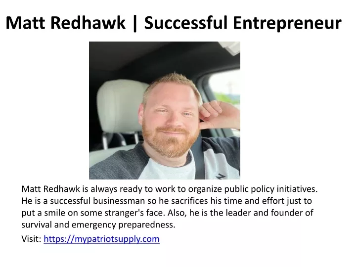matt redhawk successful entrepreneur