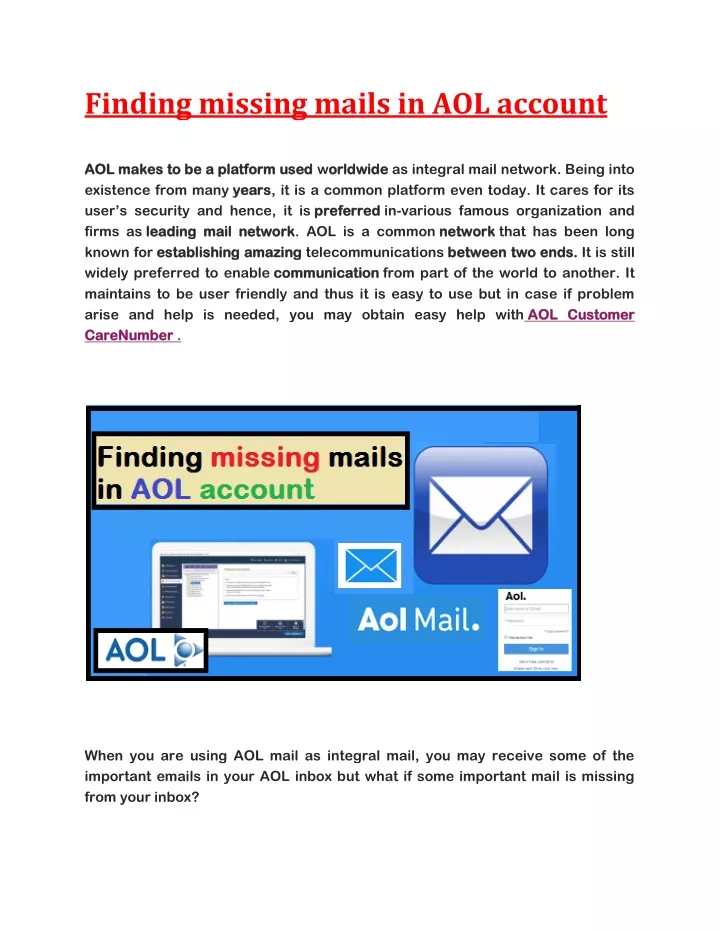 finding missing mails in aol account aol makes