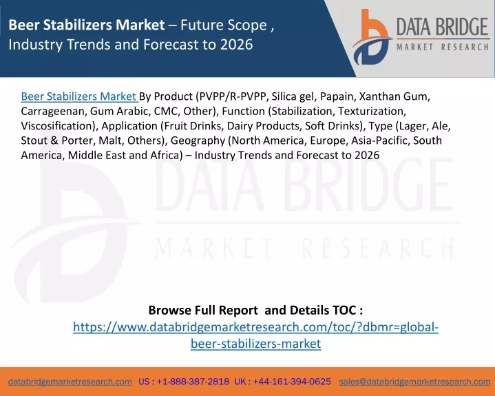 beer stabilizers market future scope industry