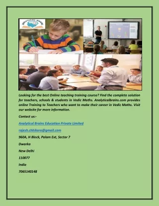 looking for the best online teaching training