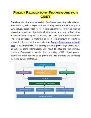 policy regulatory framework for cbet