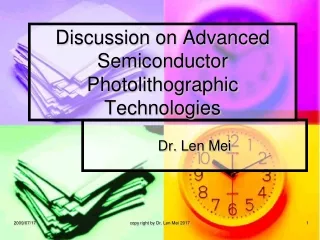 Advanced Photolithography