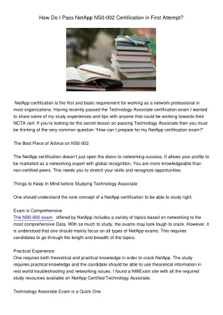 how do i pass netapp ns0 002 certification