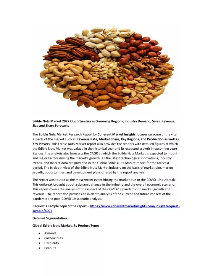 edible nuts market 2027 opportunities in grooming