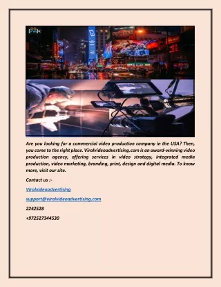 are you looking for a commercial video production