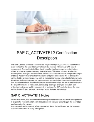 sap c activate12 certification description