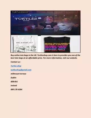 Buy Tote Bags Online in UK | Turtlezshop.com