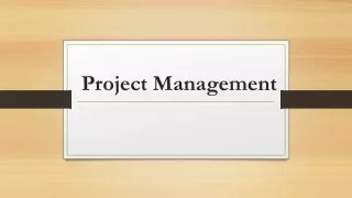Project Management and project manager