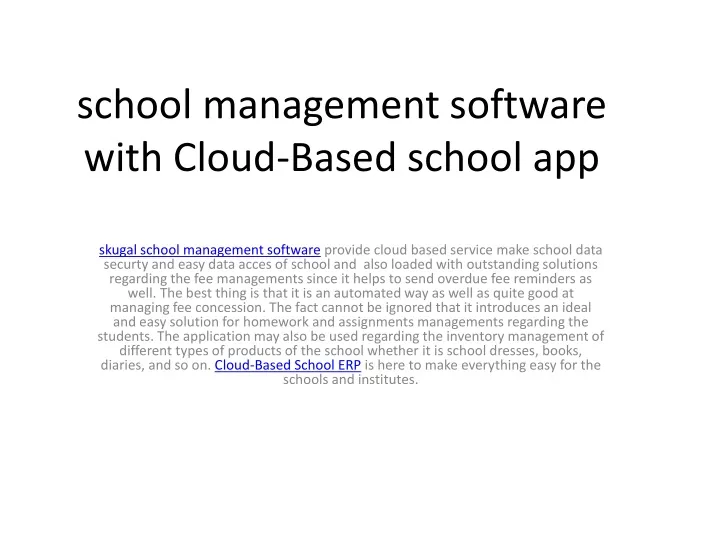 school management software with cloud based school app