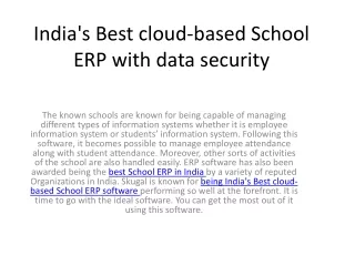 India's Best cloud-based School ERP with data security