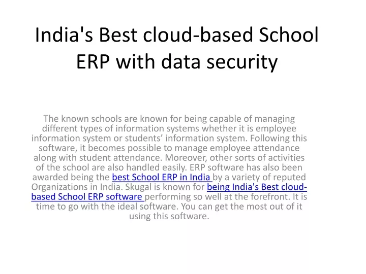 india s best cloud based school erp with data security