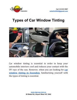 Types of Car Window Tinting in Essendon