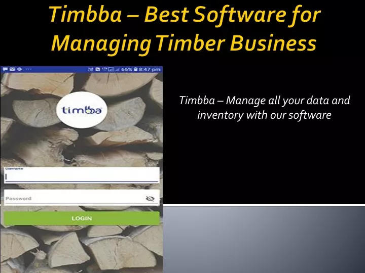 timbba manage all your data and inventory with our software