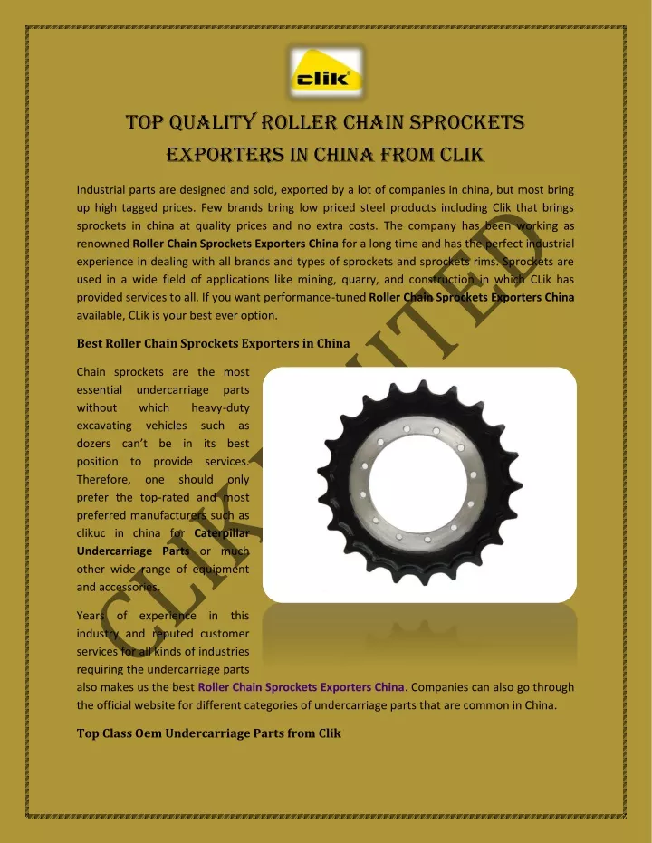 top quality roller chain sprockets exporters