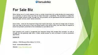 for sale biz