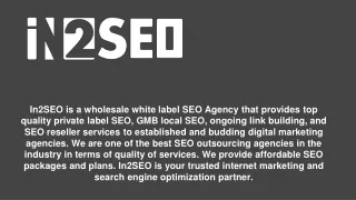 in2seo is a wholesale white label seo agency that