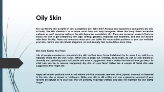 oily skin