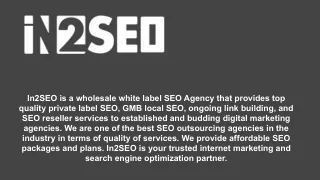 in2seo is a wholesale white label seo agency that