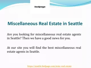 Miscellaneous Real Estate in Seattle
