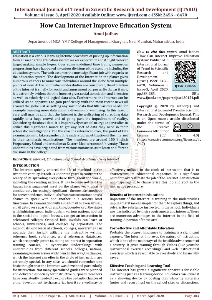 international journal of trend in scientific