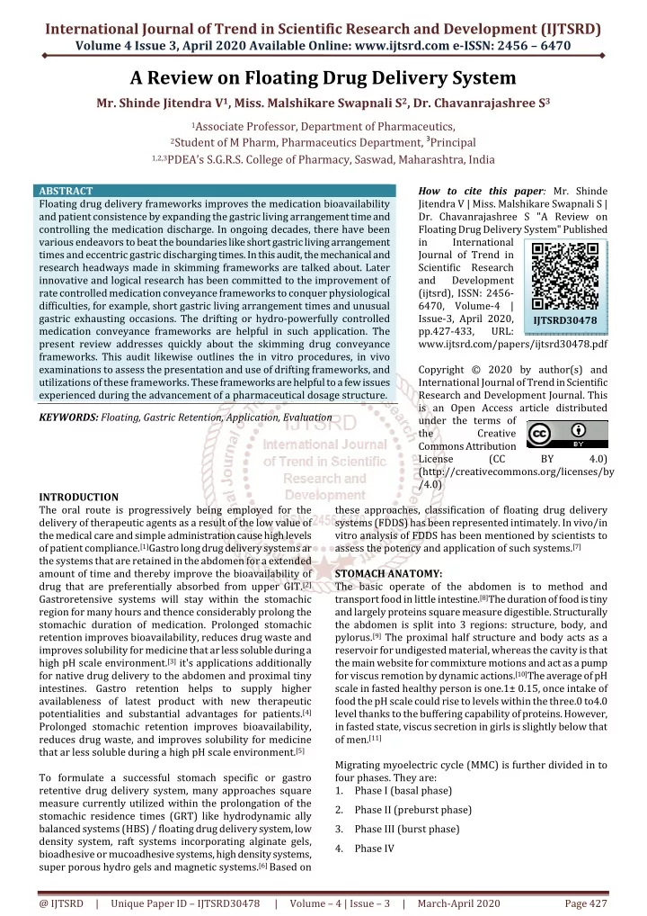 international journal of trend in scientific