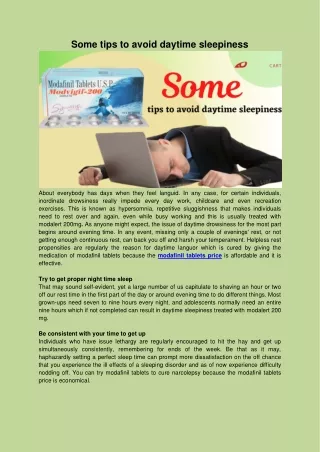 some tips to avoid daytime sleepiness