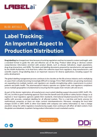 Label Tracking: An Important Aspect In Production Distribution
