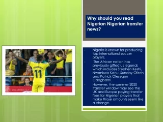 Nigerian Transfer News – All you should know