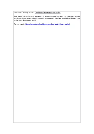 get food delivery script top food delivery clone