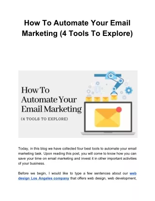 how to automate your email marketing 4 tools