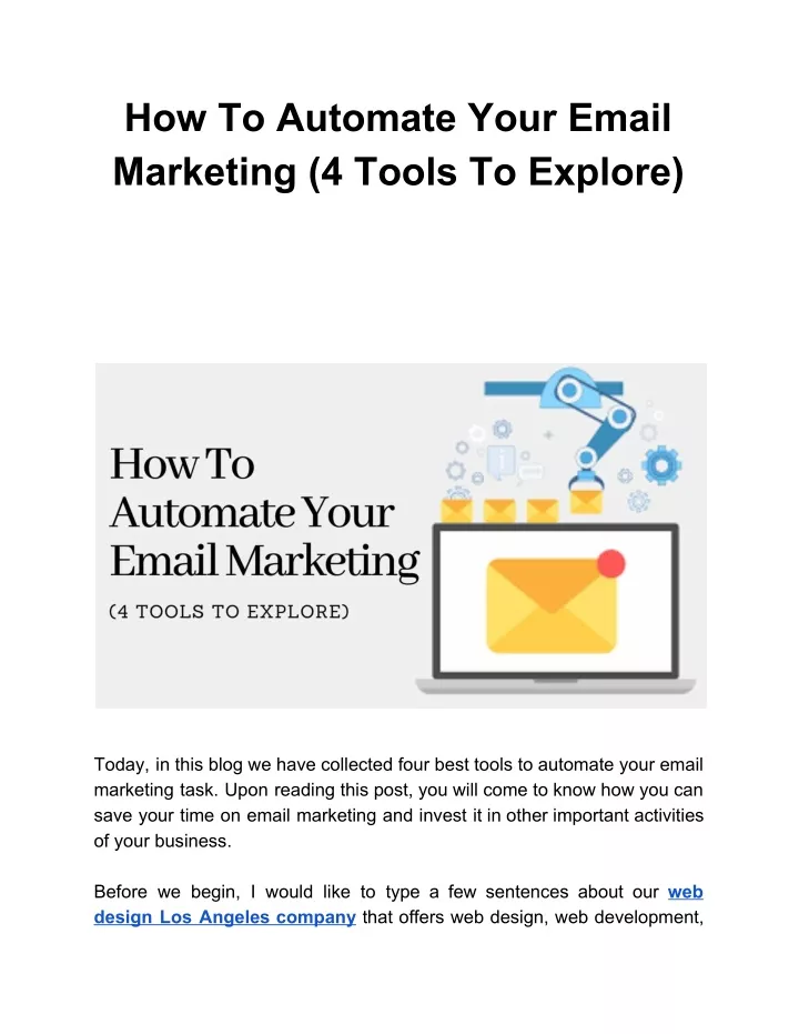 how to automate your email marketing 4 tools