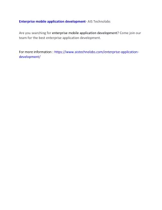 enterprise mobile application development
