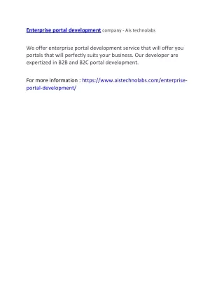enterprise portal development company