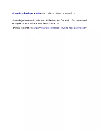 hire node js developer in india build a node