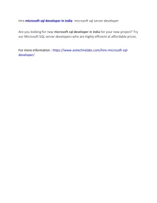hire microsoft sql developer in india microsoft