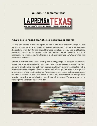 Why people read San Antonio newspaper sports?