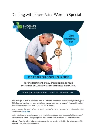 Dealing with Knee Pain- Women Special
