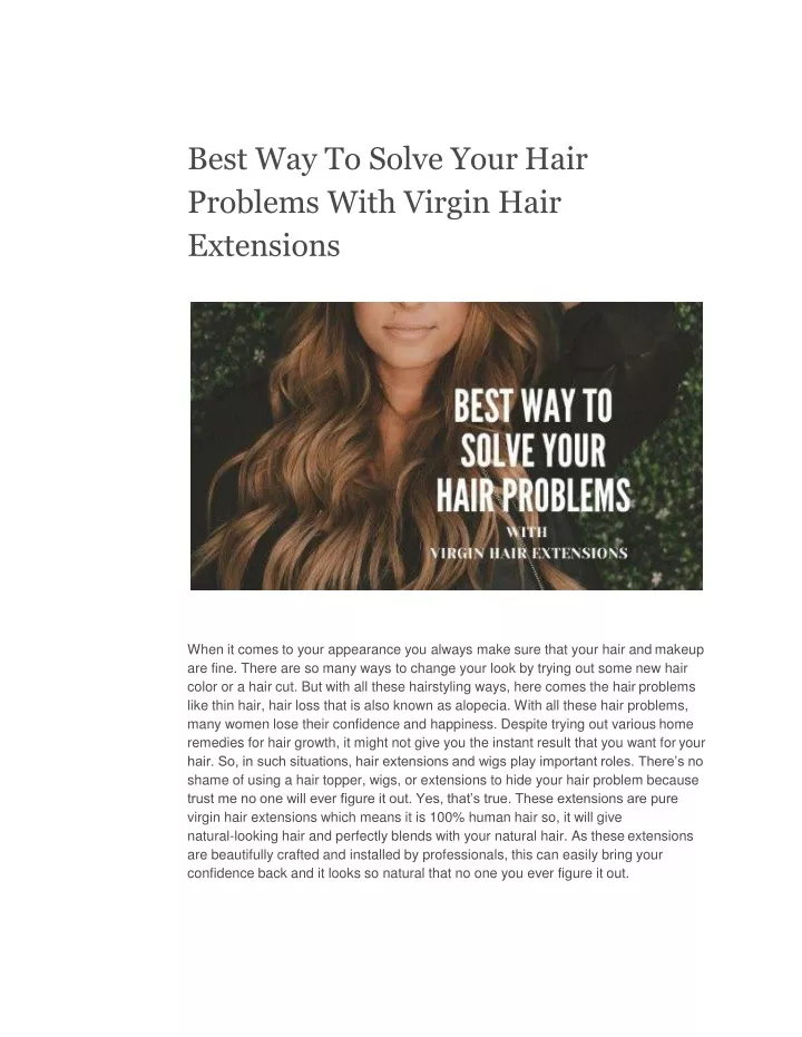 best way to solve your hair problems with virgin hair extensions