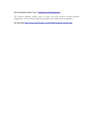 best facebook analytic tools facebook lead