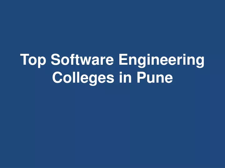 top software engineering colleges in pune