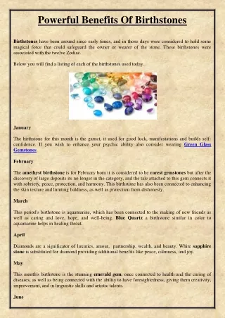 powerful benefits of birthstones