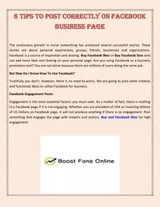 6 Tips to Post Correctly on Facebook Business Page