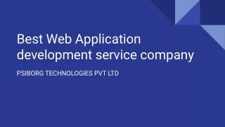 Web IoT Application Development Company - PsiBorg