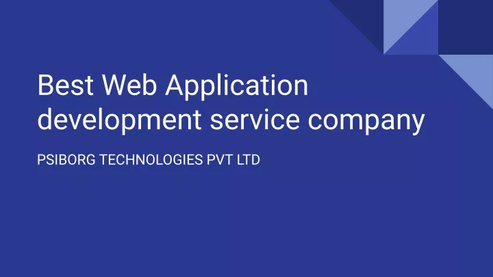 best web application development service company