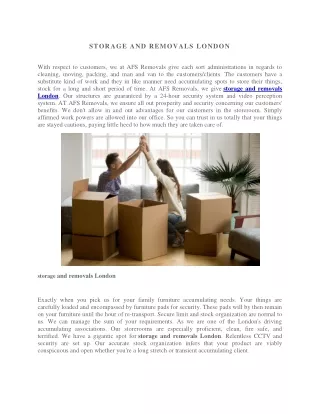 storage and removals london